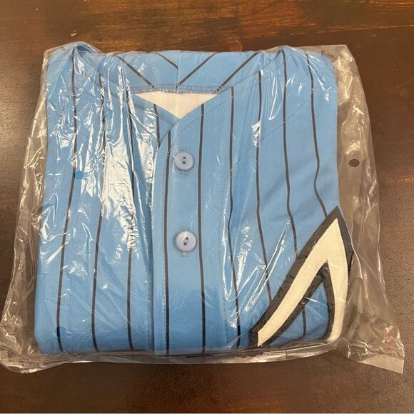 ZT prospects baseball Blue Striped full button Jersey CA old school - Picture 16 of 16